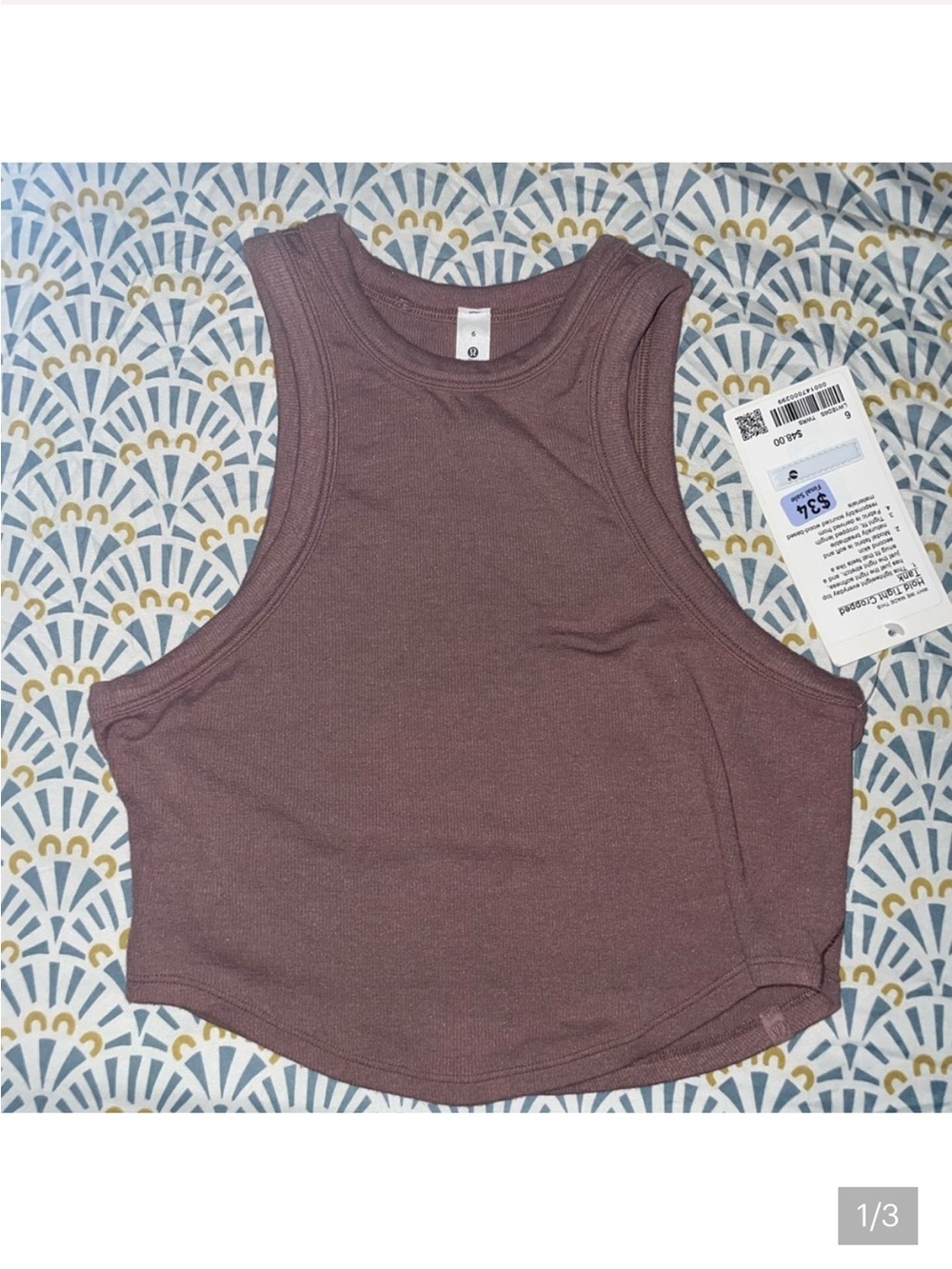 lululemon athletica Sleeveless Crop Tank - Mauve Plum